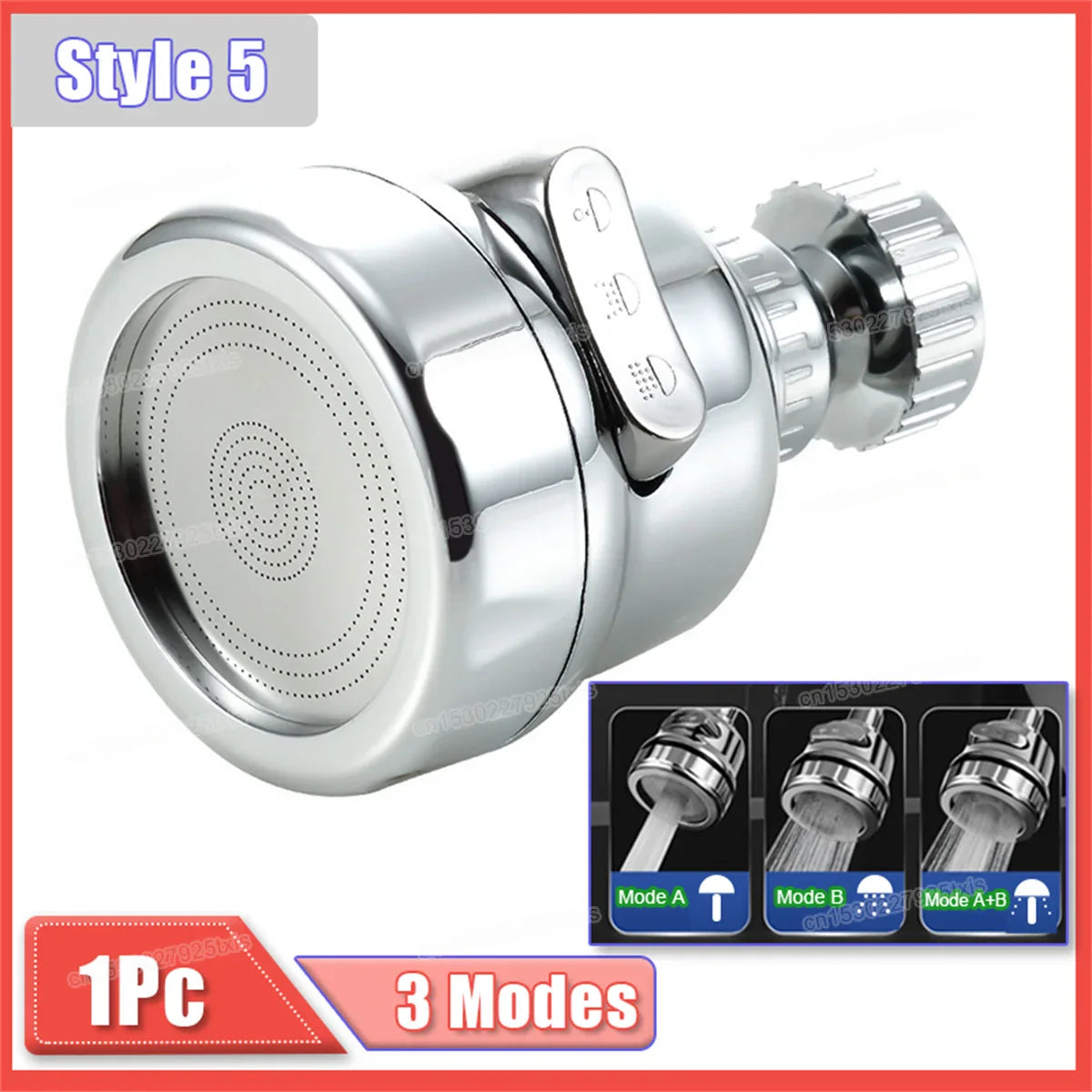 360° Rotatable Faucet Extender & Water Saving Nozzle – 2/3 Mode Adjustable Faucet Adapter for Kitchen & Bathroom Sink