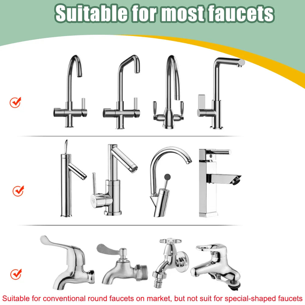 360° Rotatable Faucet Extender & Water Saving Nozzle – 2/3 Mode Adjustable Faucet Adapter for Kitchen & Bathroom Sink