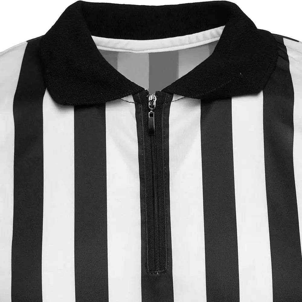 Striped Referee Shirt Men Official Pro-Style Collar Referee Shirt Gym Sporting Soccer Basketball Sports Clothes Striped Shirt - findify 2025