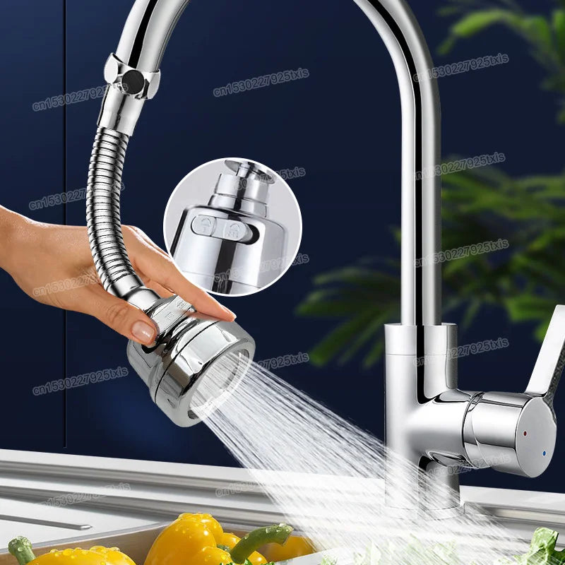 360° Rotatable Faucet Extender & Water Saving Nozzle – 2/3 Mode Adjustable Faucet Adapter for Kitchen & Bathroom Sink
