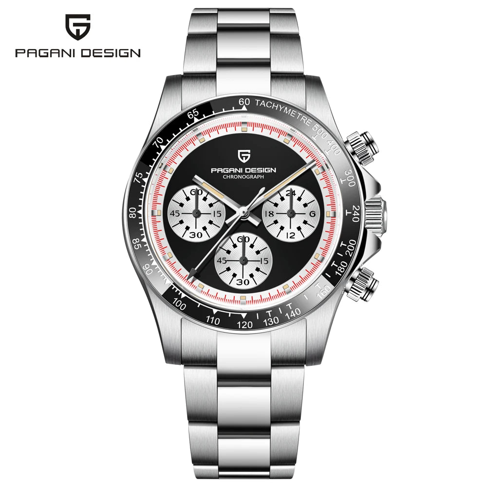 PAGANI DESIGN Men Quartz Wristwatches VK63 Watch For Men Ceramic Bezel Chronograph Sports Waterproof Stainless Reloj Hombre 2023