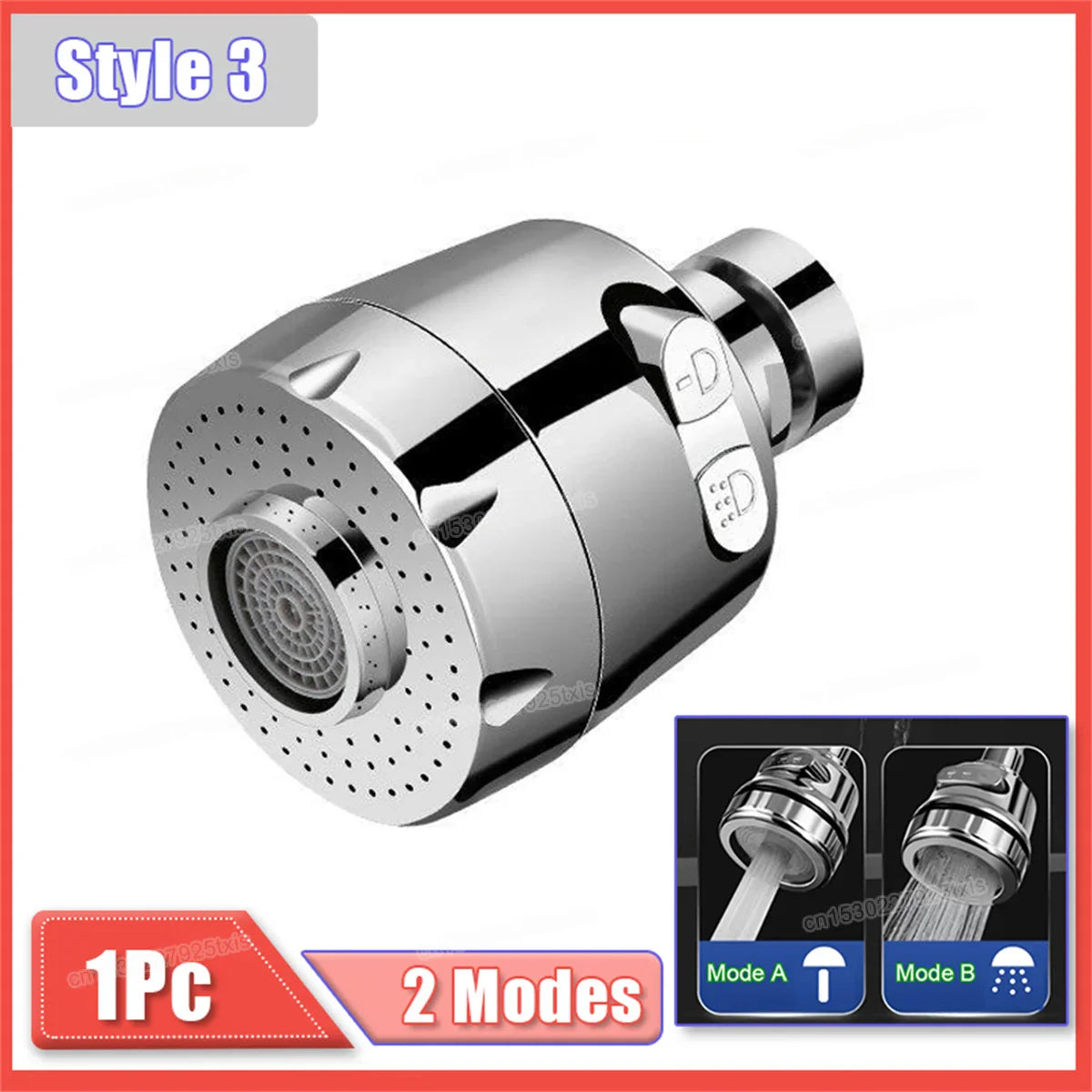 360° Rotatable Faucet Extender & Water Saving Nozzle – 2/3 Mode Adjustable Faucet Adapter for Kitchen & Bathroom Sink