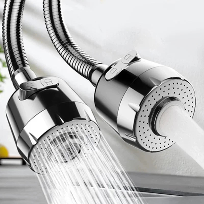 360° Rotatable Faucet Extender & Water Saving Nozzle – 2/3 Mode Adjustable Faucet Adapter for Kitchen & Bathroom Sink