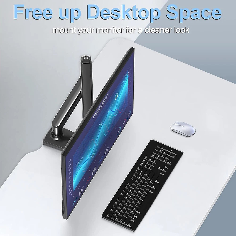 Single Monitor Stand Swivel Monitor Bracket Free Adjustable Expandable Display Bracket Holds 4.9 To 19.8lbs for Home Office
