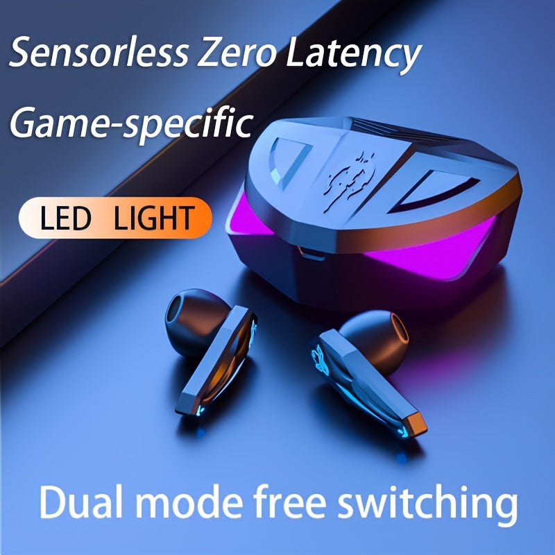 Wireless Headphones 5.3, Wireless Gaming Headphones with Microphone, Semi-Open Headphones, Low Latency, Noise Reduction, Media Control, Compatible with Mobile Phones, Rechargeable Lithium Polymer Battery