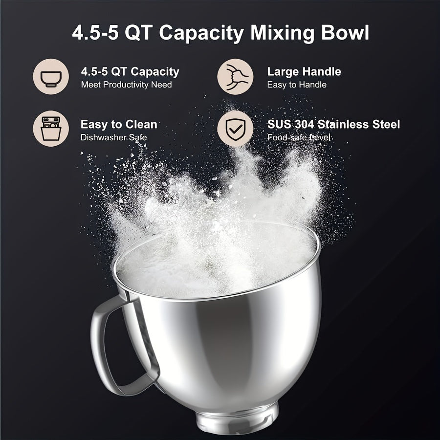 Kitchen Aid Stainless Steel Bowl, Mixer 4.5 and 5 Quart Stainless Steel Bowl, Compatiblewith Kitchenaid Artisan 5KSM125. 5KSM150. 5KSM175. 5KS7580. KSM150.RRK150K45, K45SS, KSM75, KSM90, KSM95, KSM100, KSM103, KSM110