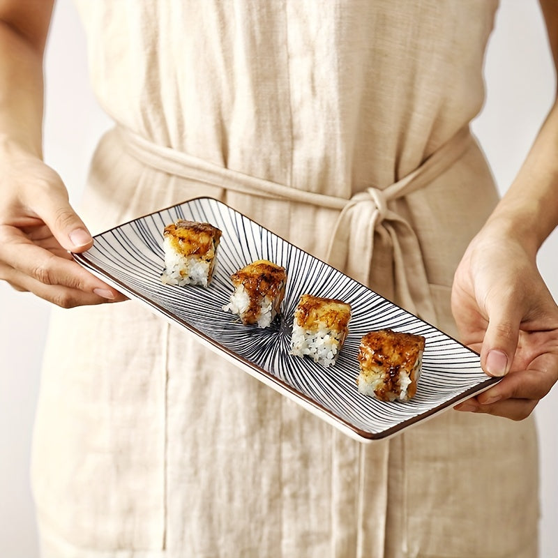 2 Pcs Ceramic Dinner Plate, 9.8" Rectangular Plates, For Dessert, Appetizers, Sushi, Wings, Dumplings, Fruit, Microwave Oven Dishwasher Safe, For Thanksgiving, Halloween, Christmas, Birthday Party, Wedding And Other Activitie