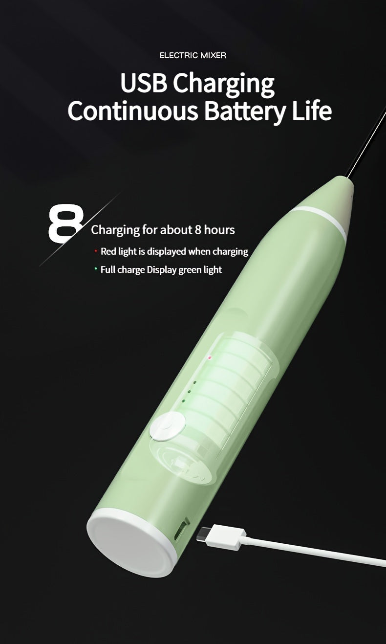 1pc Electric Milk Frother Portable Egg Beater USB Rechargeable Handheld Coffee Blender Milk Shaker Mixer Foamer Food Blender