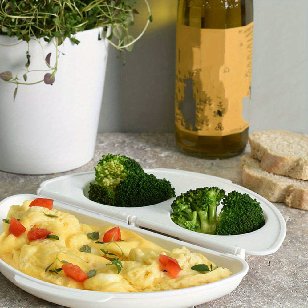 1pc Microwave Omelette Egg Maker Tray Non-toxic Eggs Steamer Box Silicone Egg Cooker Egg Poacher Kitchen Cooking Tools