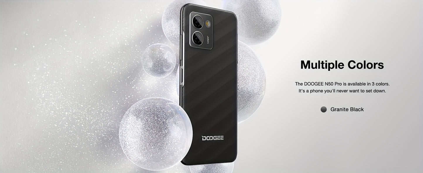 DOOGEE N50 Pro Mobile Phones, 20GB RAM + 256GB ROM/1TB TF Smartphone Android 13, Octa Core, 6.52" HD+ Smart Phone with 4200mAh, 50MP Camera, 4G Dual SIM, Face ID/Fingerprint