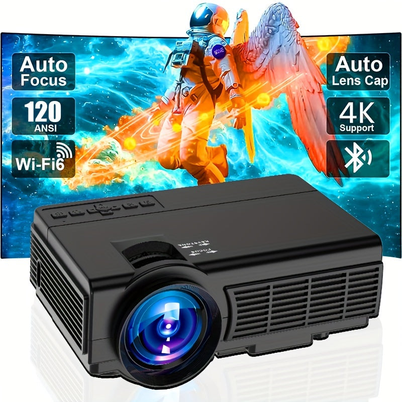 With WIFI And 5G, Native 1080P Portable 4K Projector For Home Theater, Bedroom, Party, Outdoor, Compatible With HDTV, USB, VGA, AV, IOS And Android Phones