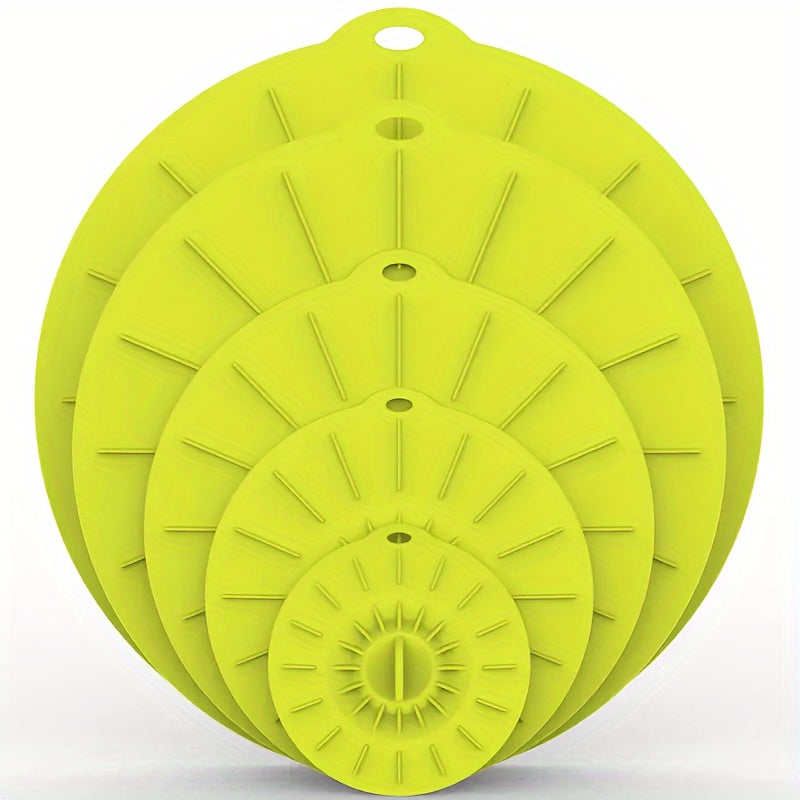 5pcs Heat Resistant Microwave Covers - Reusable Silicone Suction Lids, 5 Sizes (4-11.7 Inch) for Bowls, Pots, Pans, Cups - Microwave, Stovetop, Oven, Fridge & Freezer Safe, Dishwasher Safe, Splatter Prevention, Great Holiday