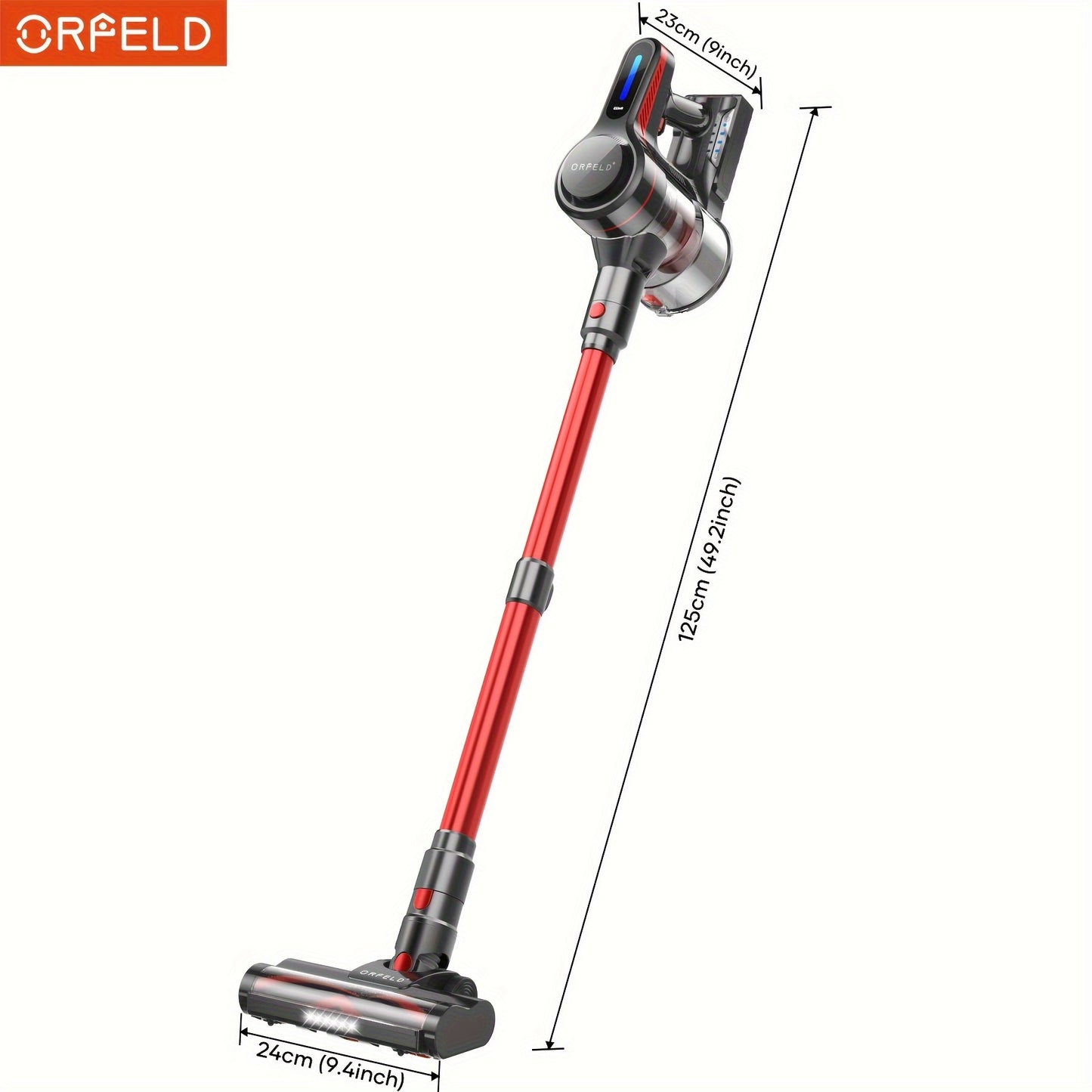 ORFELD Cordless Vacuum Cleaner, Stick Vacuum With 30Kpa Powerful Suction, 45Mins Runtime Rechargeable Vacuum, Anti-tangle And 50.72oz Dust Cup, 6 In 1 Lightweight Vacuum For Hardwood Floor Carpet Pet Hair