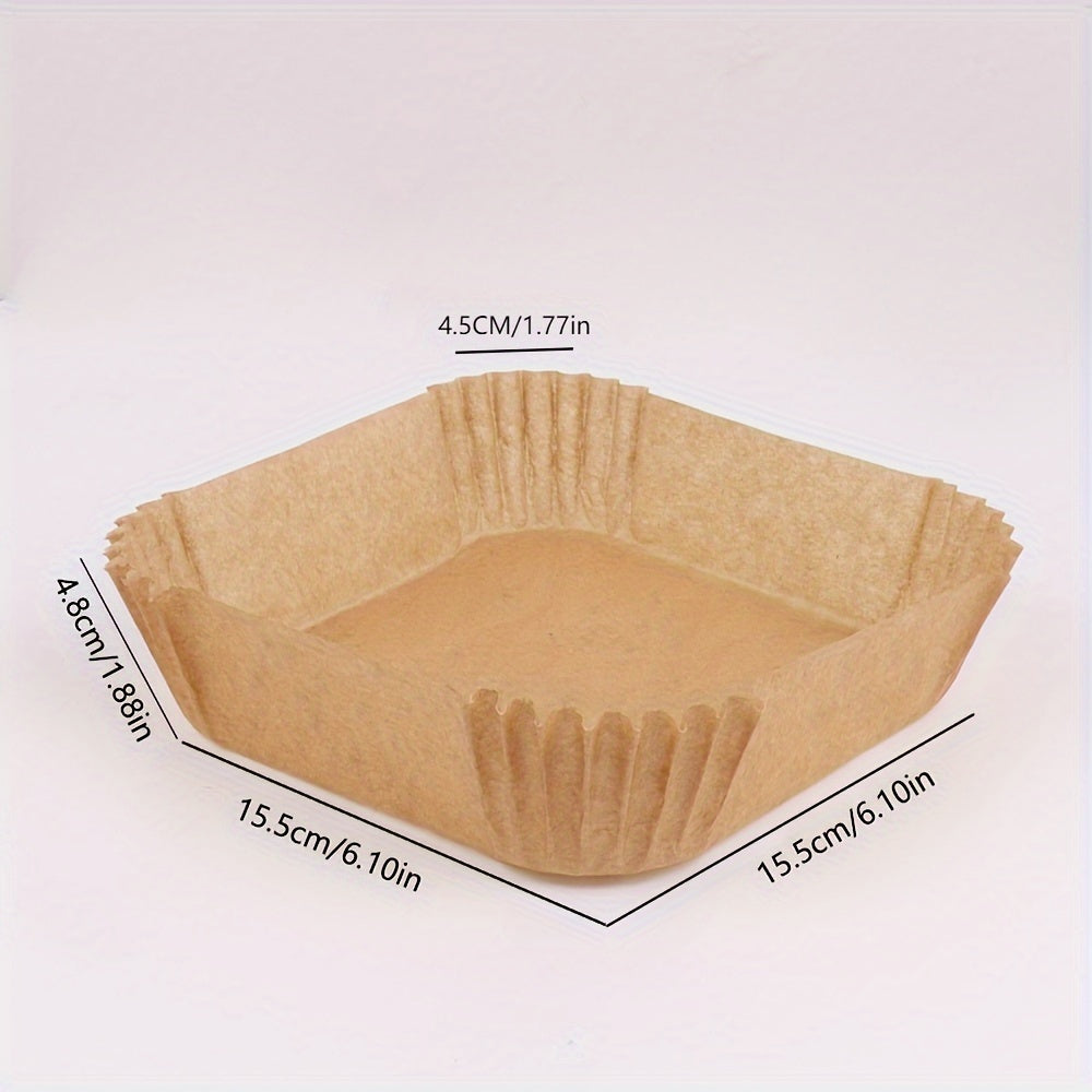 50pcs Non-Stick Air Fryer Liners - Square Paper Liners For Baking, Roasting, And Microwave Cooking - Easy Cleanup And Healthier Cooking For Hotel/Commercial