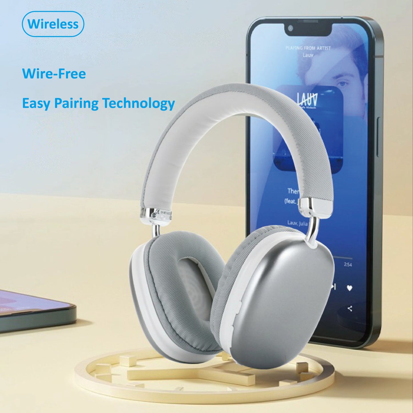 Upgraded High-Quality Wireless Headphones, Lightweight Foldable Design with Built-In Microphone, Compatible with 3.5Mm Audio Cable, Perfect for Travel And Work with Stereo Laptops And Phones, Ios Wireless Gaming Headphones, C
