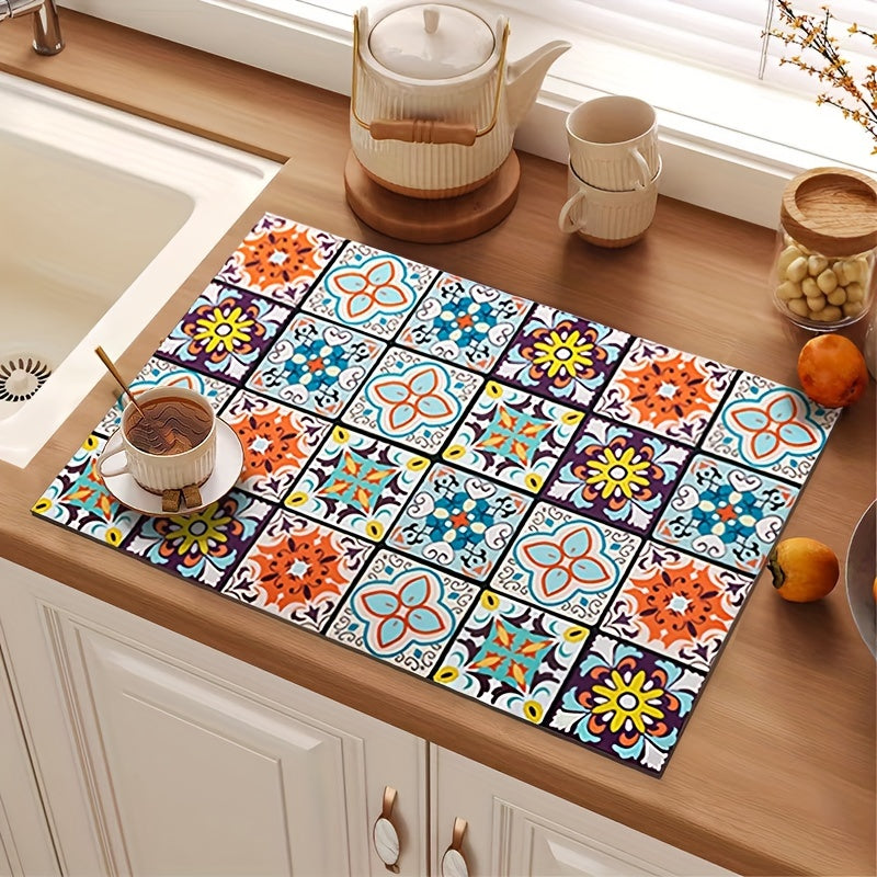 1pc, Super Absorbent Diatom Mud Pad for Kitchen and Bathroom - Dries Dishes, Coffee Machines, and Countertops Quickly - Non-Slip and Easy to Clean
