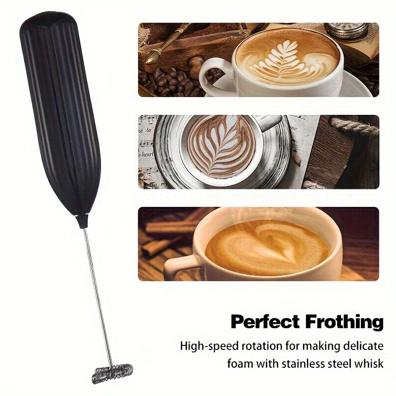 1pc Lalayuan Powerful Electric Milk Frother, Mini Milk Foamer, Handheld Electric Whisk, Battery Operated (Not Included) Drink Mixer Hand Mixer For Coffee Electric Wireless Blender For Lattes, Cappuccino, Frappe, Chocolate, Fo