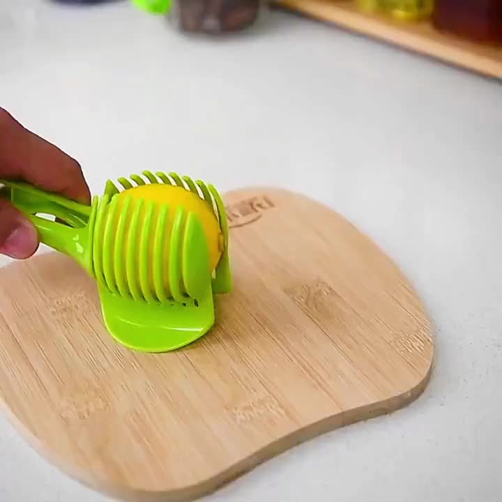 1pc, Tomato Slicer Tool, Lemon Cutter Tool, Lemon Slicer Holder, Tomato Slicer Holder, Lemon Cutter Holder, Round Fruit Tongs, Egg Slicer Cutting Holder, Kitchen Tools Kitchen Accessories