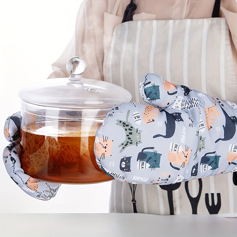 1pc Cartoon Creative Cat Oven Insulation Gloves, Microwave Oven & Baking Gloves