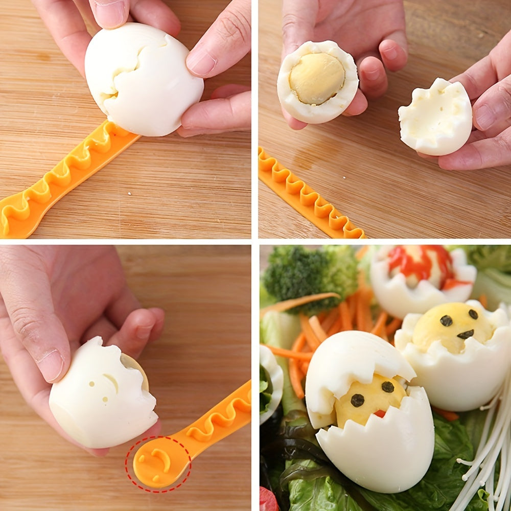 2pcs Egg Cutter, Egg Shaper and Carving Mold, Kitchen Tool for Restaurant
