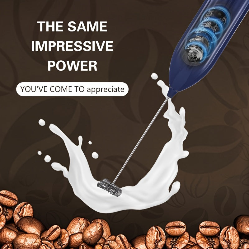1pc Lalayuan Powerful Electric Milk Frother, Mini Milk Foamer, Handheld Electric Whisk, Battery Operated (Not Included) Drink Mixer Hand Mixer For Coffee Electric Wireless Blender For Lattes, Cappuccino, Frappe, Chocolate, Fo