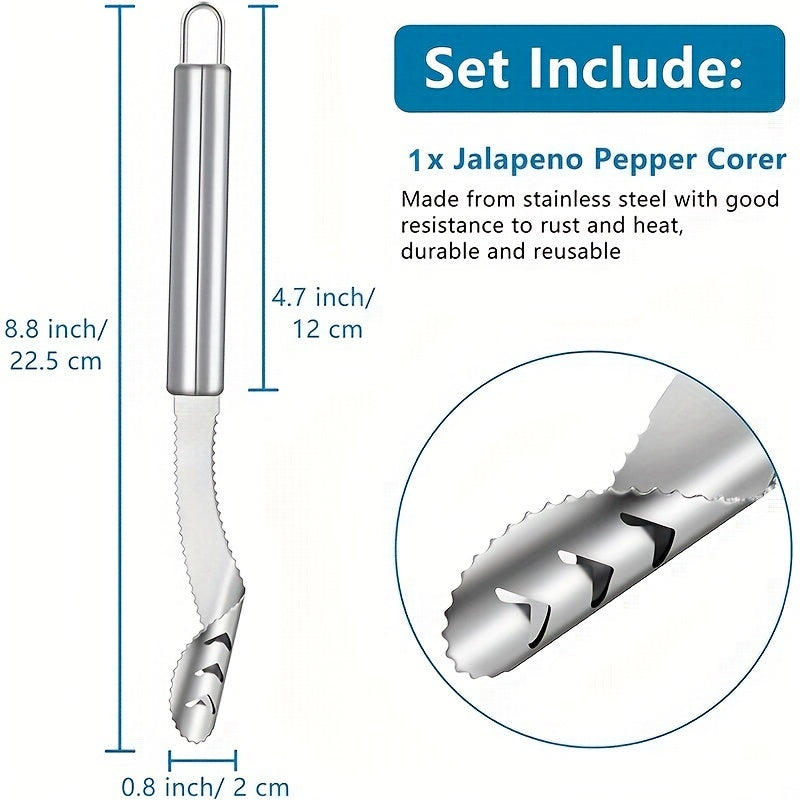 Upgrade Your Kitchen with This Multifunctional Serrated Stainless Steel Pepper Corer & Seed Remover!