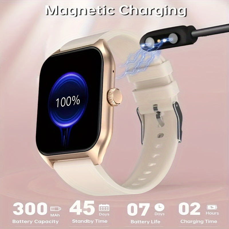 Smart Watch, 2.01'' Full Touch Screen Display With Message, Answer Make Call Smartwatch, Sports Pedometer, Information Alerts, For IPhone/Android Phones, Smartbands Fitness Watch For Women/Men Friend Gift, Birthday Gift