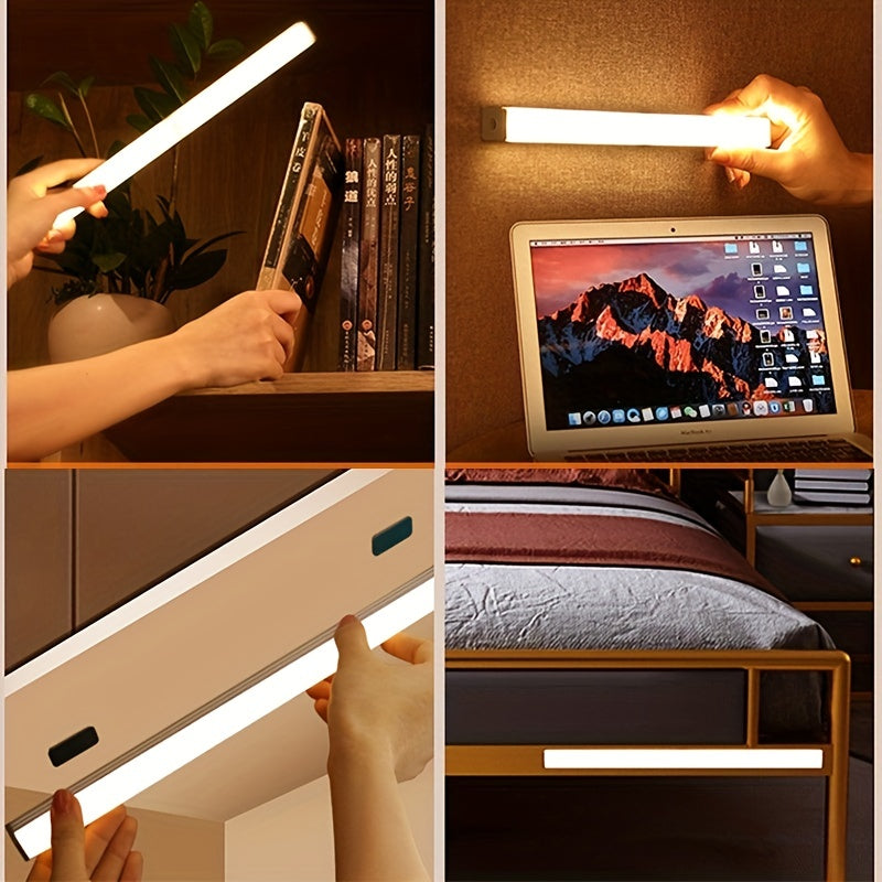 1pc Human Induction Light, Strip Light With Rechargeable, Bedroom Staircase Wine Cabinet LED Light, Wireless, Kitchen Shoe Cabinet Wardrobe Light Strip, Magnet Self-adhesive, Cabinet Light