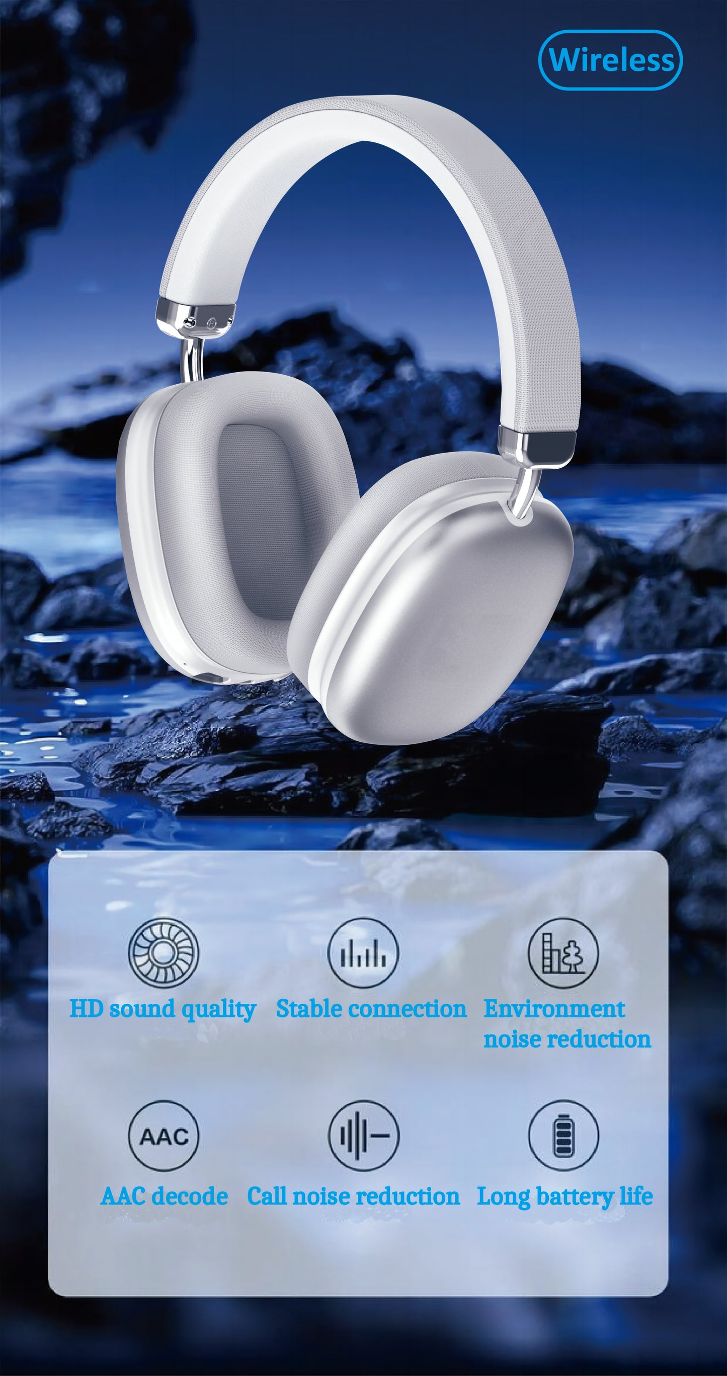 Upgraded High-Quality Wireless Headphones, Lightweight Foldable Design with Built-In Microphone, Compatible with 3.5Mm Audio Cable, Perfect for Travel And Work with Stereo Laptops And Phones, Ios Wireless Gaming Headphones, C