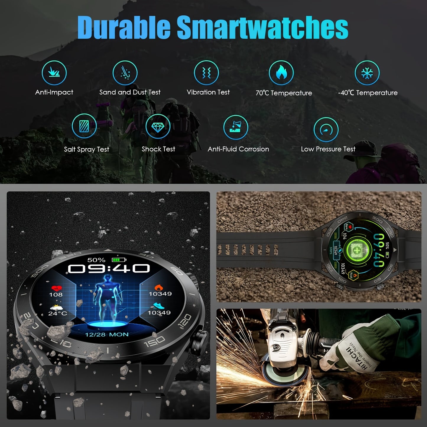 1.52"HD Touch Screen Smart Watch For, With Answer & Make Calls, Messages Notifications, 100+ Sports Modes, Pedometer, Calories, Outdoor Activity Fitness Tracker Smartwatch For Men Android And IOS Phones, Gifts For Friends