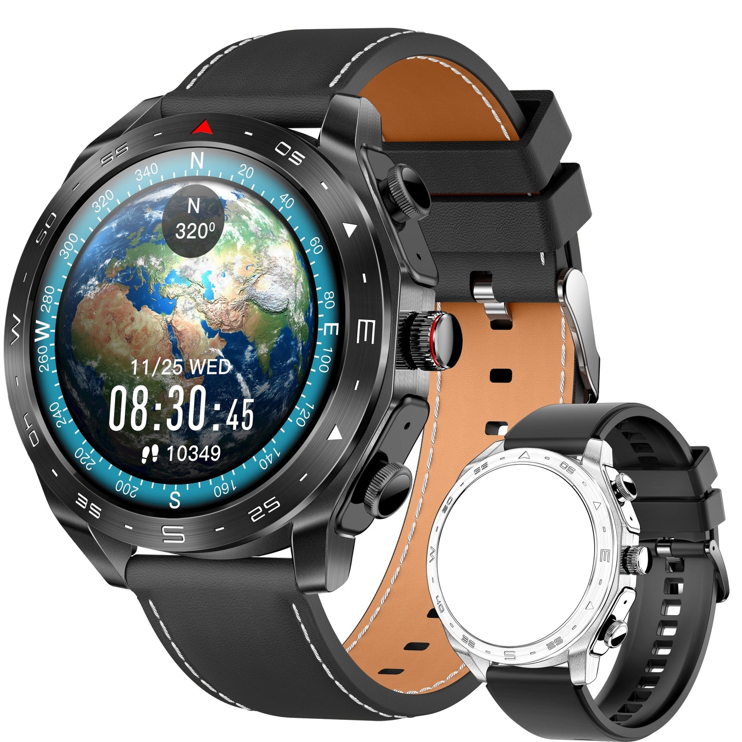 EIGIIS Mens Smart Watch, 1.52 Inch Full Touch Screen Smart Watches, TWS Full In-Ear Wearing Headphones, 400mAh Large Capacity Batteries, Make/Answer Call, Information Reminder, Multifunctional Smartwatch For Phone And Android
