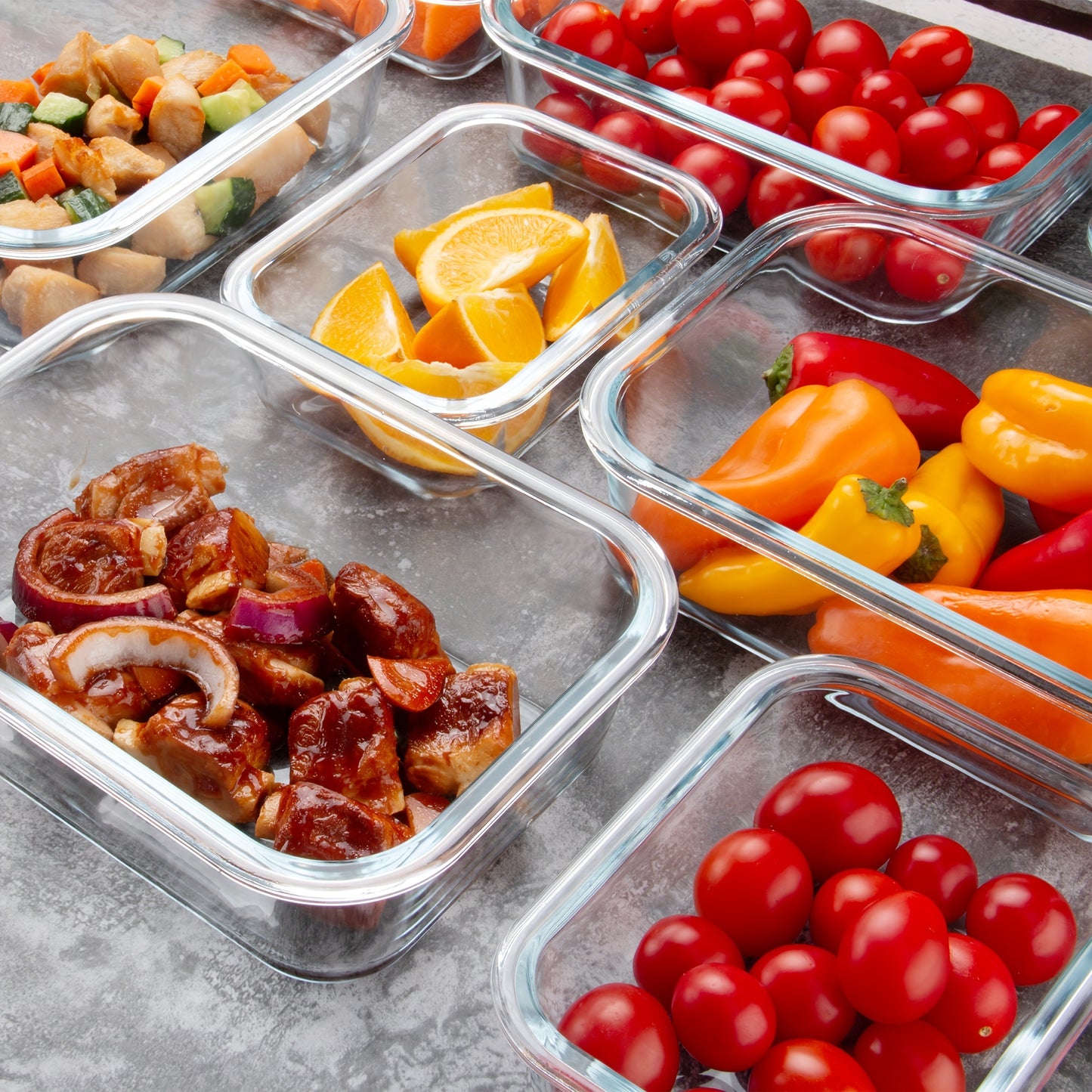16 Pack Glass Meal Prep Containers, Food Storage Containers with Airtight Lids, Dishwasher/Microwave/Oven/Freezer Safe Glass Containers for Leftovers