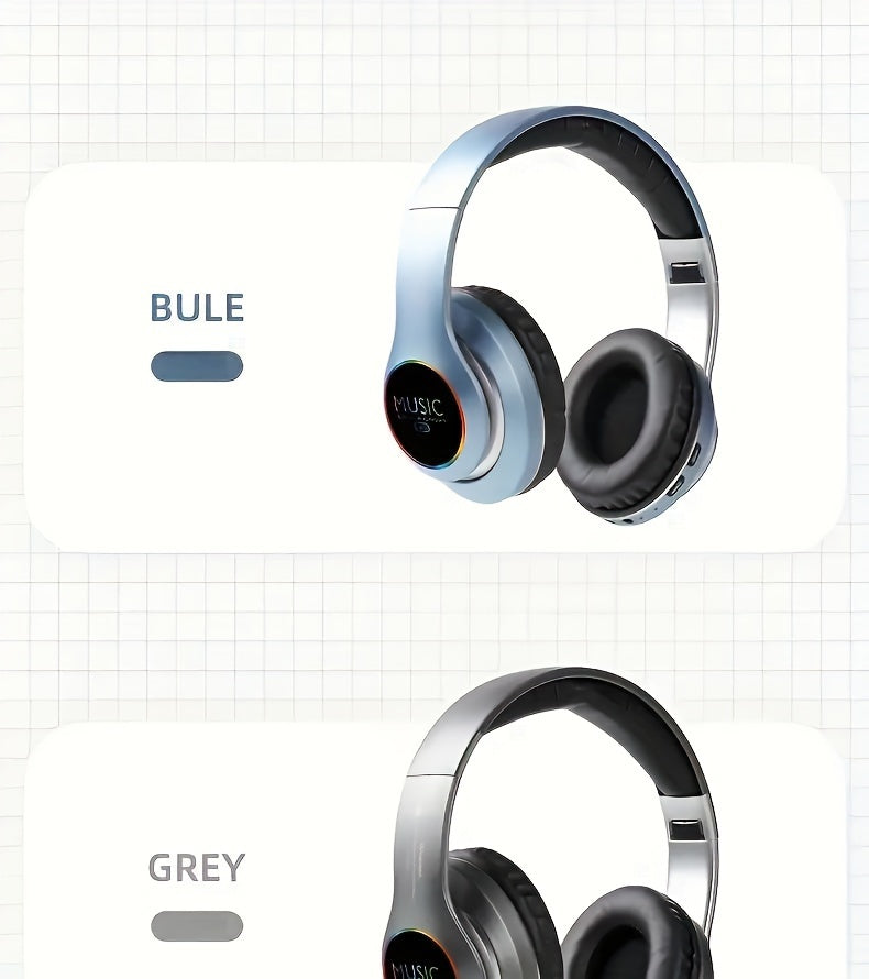 Wireless Noise Cancelling Headphones, Wireless Earbuds with Deep Bass, Lightweight Foldable Headphones with Built-in Microphone, for Work Laptops, Mobile Phones, On-head Gaming Headphones, Compatible with Android/iOS, Father'