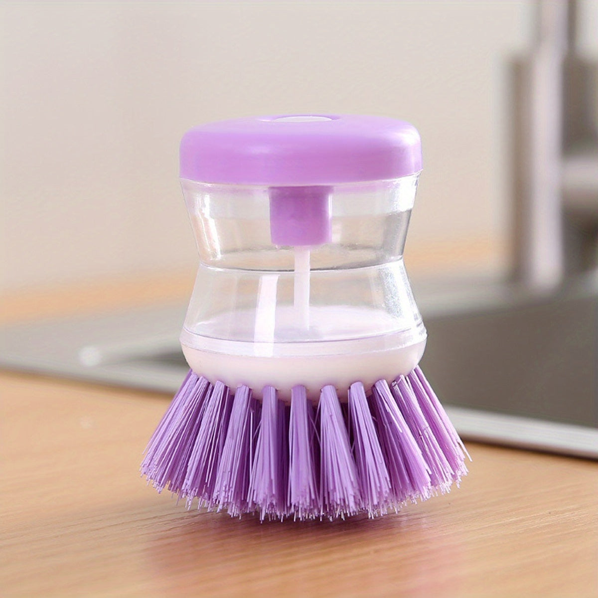 1pc Ceramic Soap Dispenser Dish Brush: Perfect For Dishes, Pots, Pans & Kitchen Sinks - Household & College Dorm Essentials!
