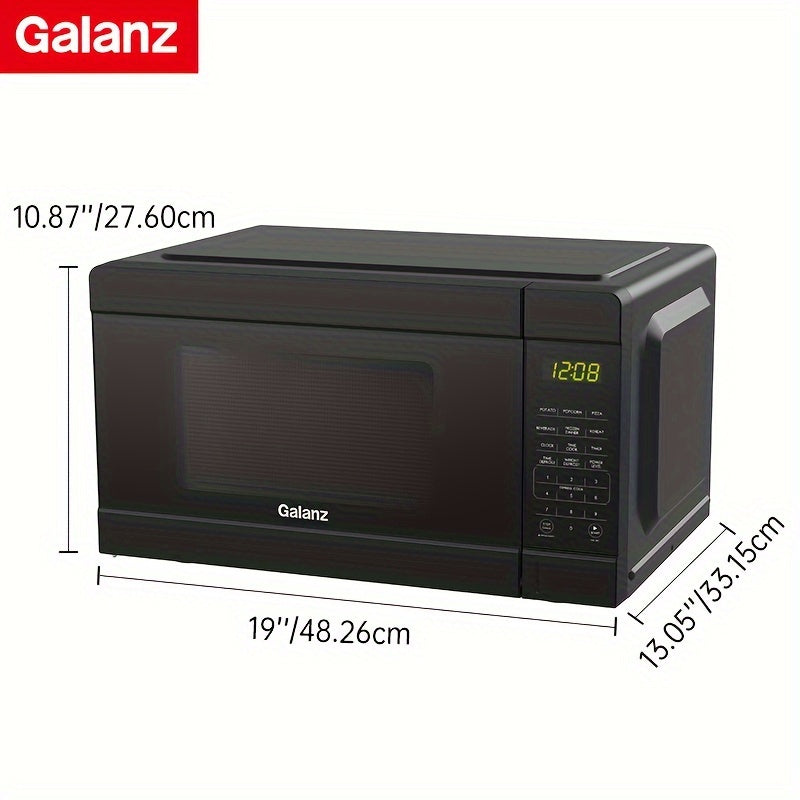 0.9 Cu Ft Large Capacity Galanz Microwave Oven - 6 Convenient Auto Menus, Removable Turntable, Easy Cooking, Space-Saving Design, Perfect Kitchen Essentials for Home Cooking