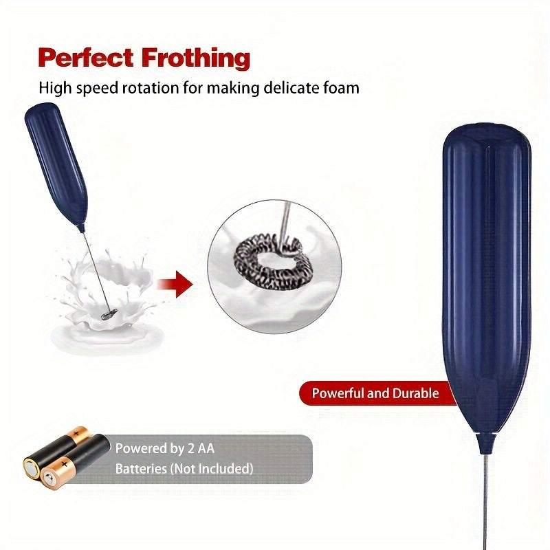 1pc Lalayuan Powerful Electric Milk Frother, Mini Milk Foamer, Handheld Electric Whisk, Battery Operated (Not Included) Drink Mixer Hand Mixer For Coffee Electric Wireless Blender For Lattes, Cappuccino, Frappe, Chocolate, Fo