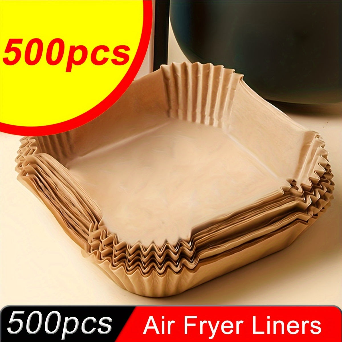 500pcs Non-Stick Air Fryer Liners - Square Paper Liners For Baking, Roasting, And Microwave Cooking - Easy Cleanup And Healthier Cooking For Hotel/Commercial