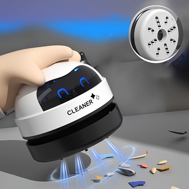 1pc Compact Mini Desktop Vacuum Cleaner - Ultra-Powerful Suction, Compact and Portable, Long-Lasting Rechargeable, Whisper-Quiet Operation, Effective Keyboard and Piano Keyboard Cleaning - Perfect for Home and Office Desktops