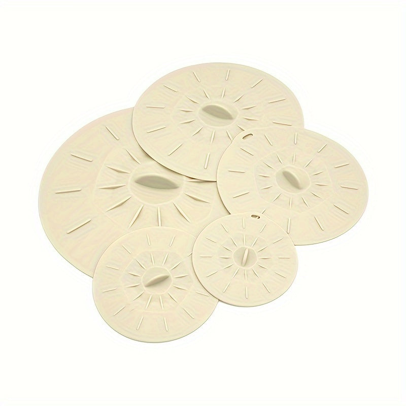 5-Piece Set of Reusable Silicone Microwave Lid Covers - Various Sizes, Suitable for Bowls, Cups, Plates, Pots, Pans, Microwave Splatter Covers, Stovetop, Oven, Fridge, and Freezer - BPA Free