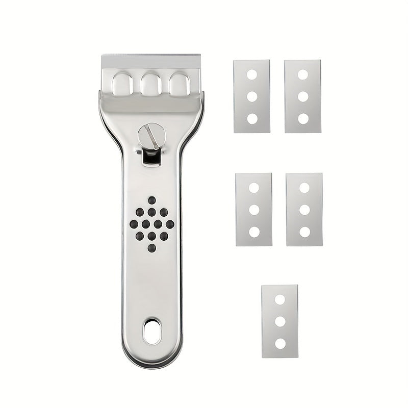 6pcs/set, Cleaning Scraper, Multipurpose Scraper With Blade, Paint Scraper, Oil Dirt Cleaner, Kitchen Cleaner For Ceramic Induction Cooktops, Cleaning Tool, Cleaning Supplies, Ready For School, Apartment Essentials