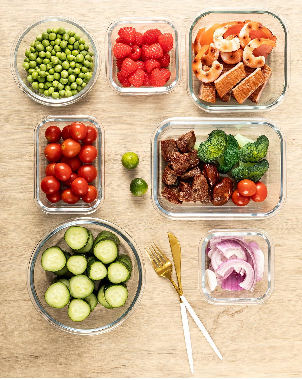 Glass Meal Prep Containers - Airtight, Microwave, Oven, Freezer & Dishwasher Safe, Glass Lunch Boxes with Lids for Food Storage
