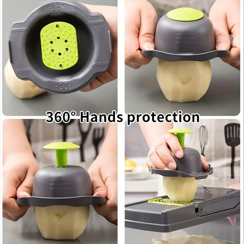 13pcs/set, Multifunctional Vegetable Chopper with Interchangeable Blades and Container - Perfect for Quick and Easy Meal Prep, Onion Mincing, and Potato Shredding - Kitchen Gadget Must-Have for Busy Families and Students!