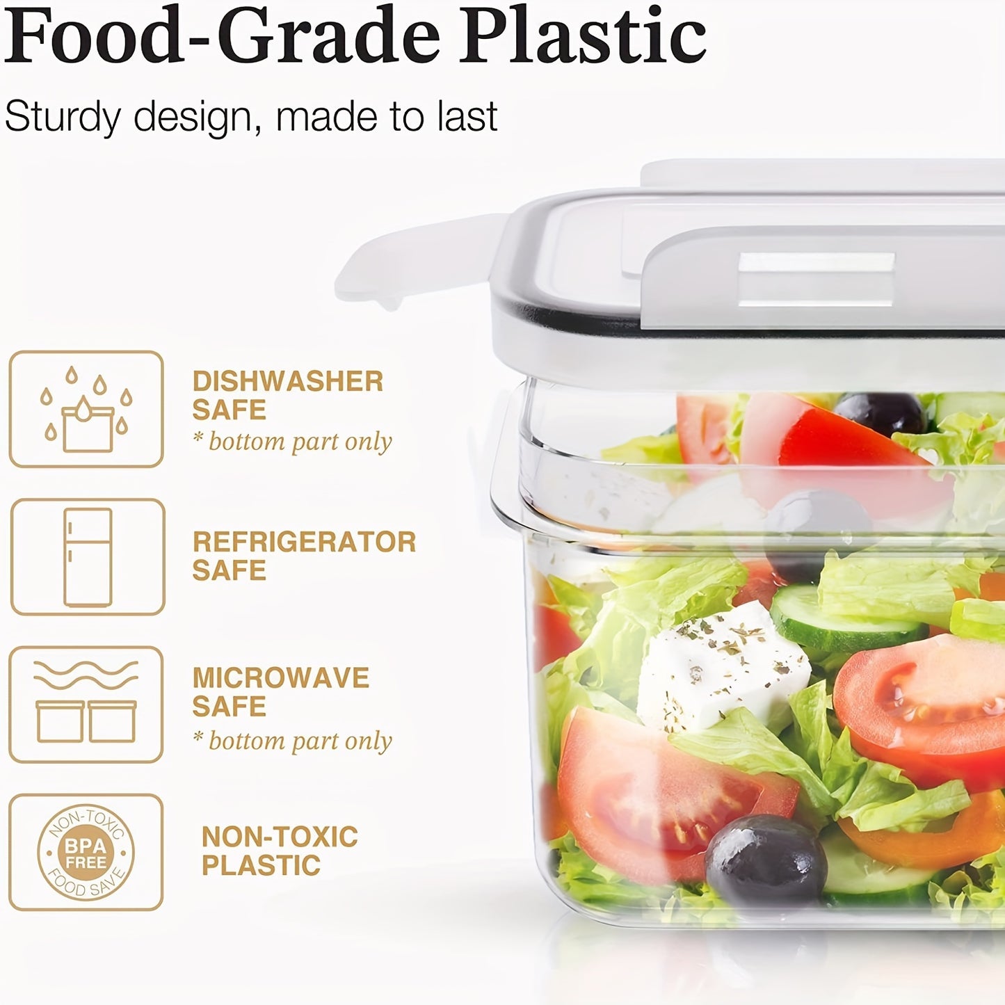24PCS set of kitchen refrigerator crisper microwave heat-resistant plastic lunch box pp grade lunch box fruit storage (BPA-free plastic pantry storage box for cereals, flour and sugar, including blackboard paper + white pen +