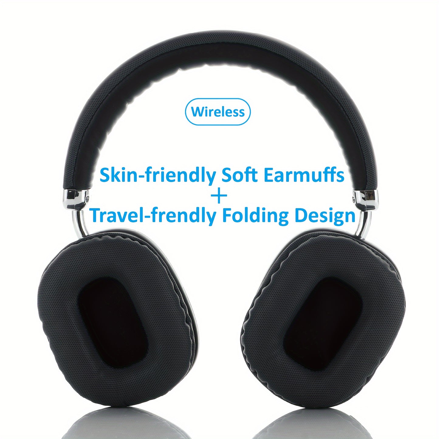 Upgraded High-Quality Wireless Headphones, Lightweight Foldable Design with Built-In Microphone, Compatible with 3.5Mm Audio Cable, Perfect for Travel And Work with Stereo Laptops And Phones, Ios Wireless Gaming Headphones, C
