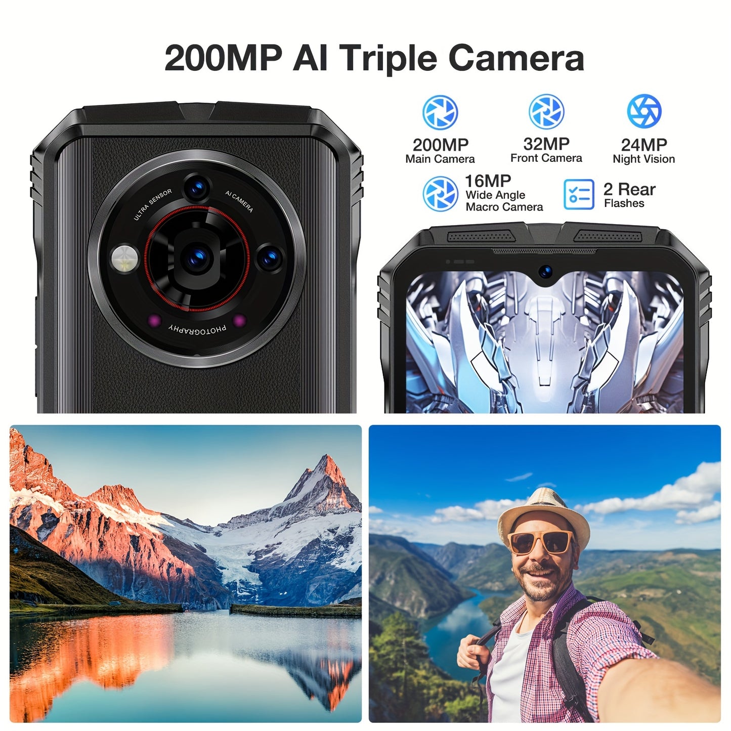 DOOGEE V30 PRO 5G Smartphone Unlocked, 32GB+512GB/2TB TF Dimensity 7050 Octa Core Android 13 Mobile Phones, 10800mAh, 200MP Main Camera Dual Sim Cell Phone/WiFi6/OTG/NFC