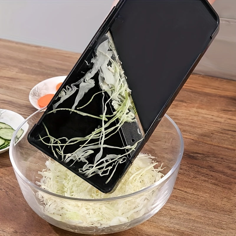 Multi-Functional Vegetable Slicer - Plastic and Stainless Steel Cabbage Shredder with Food Contact Safety for Outdoor Kitchen Appliances
