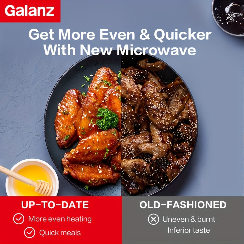 0.9 Cu Ft Large Capacity Galanz Microwave Oven - 6 Convenient Auto Menus, Removable Turntable, Easy Cooking, Space-Saving Design, Perfect Kitchen Essentials for Home Cooking