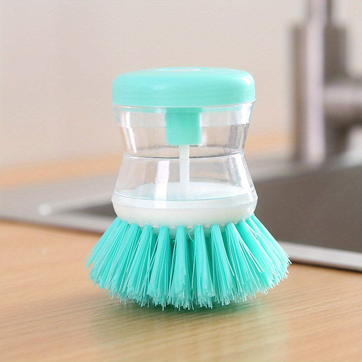 1pc Ceramic Soap Dispenser Dish Brush: Perfect For Dishes, Pots, Pans & Kitchen Sinks - Household & College Dorm Essentials!