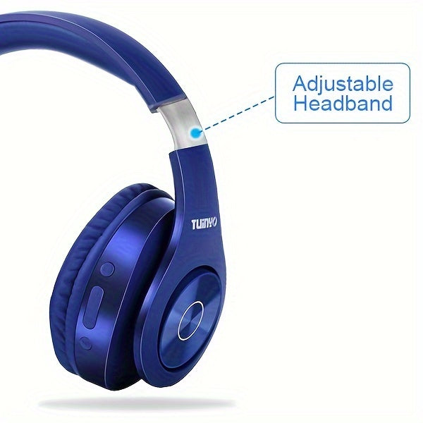 40H Wireless BT Headphones - TUINYO Over Ear Stereo Headset with Deep Bass, Soft Memory-Protein Earmuffs, Built-in Mic for PC/Cell Phones/TV Wired Mode