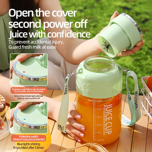 1pc Wireless Portable Multifunctional Electric Juicer - Large Capacity Fruit Blender for Home - Rechargeable, Easy to Clean, BPA-Free, with Drinking Straw and Juice Cup